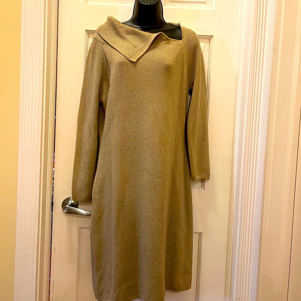 Calvin Klein sweather dress gold . Cute and comfortable. - Picture 8 of 12